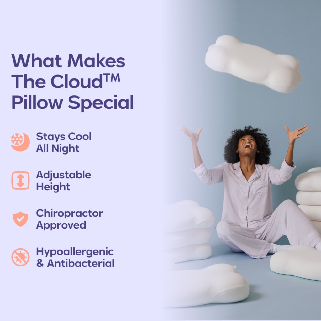 Cloud Align Pillow, Ergonomic Zero-Pressure Soft Memory Foam Pillow for Neck Pain Relief